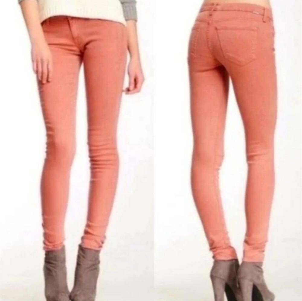 Mother The Looker Skinny Stretch Jeans Orange Pop! Women's Size 28